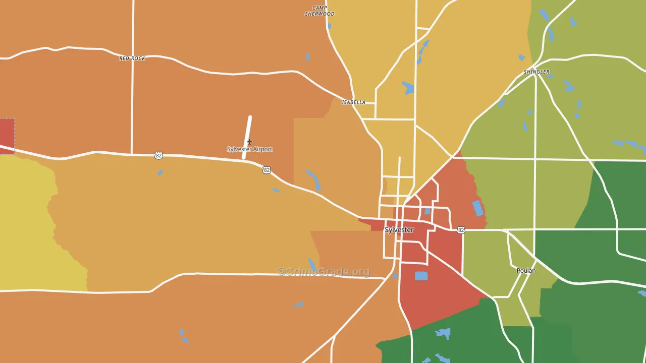 Sylvester, GA Map of Assault Rates
