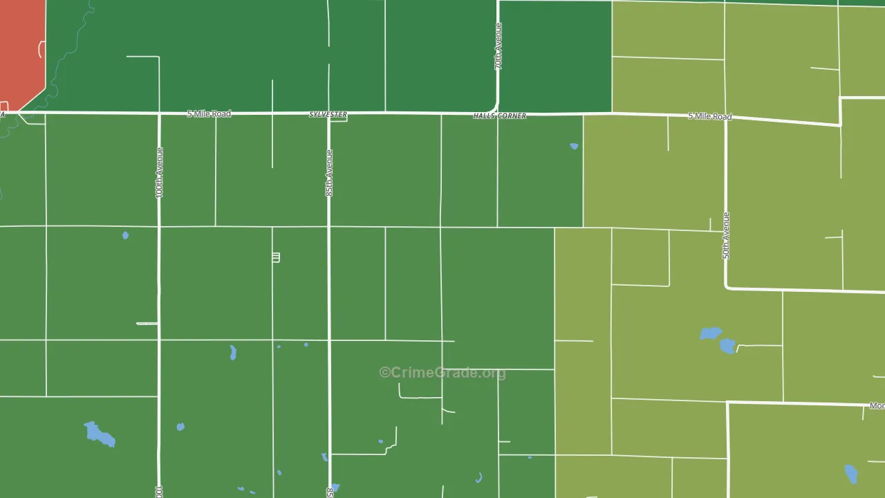 Sylvester, MI Map of Assault Rates