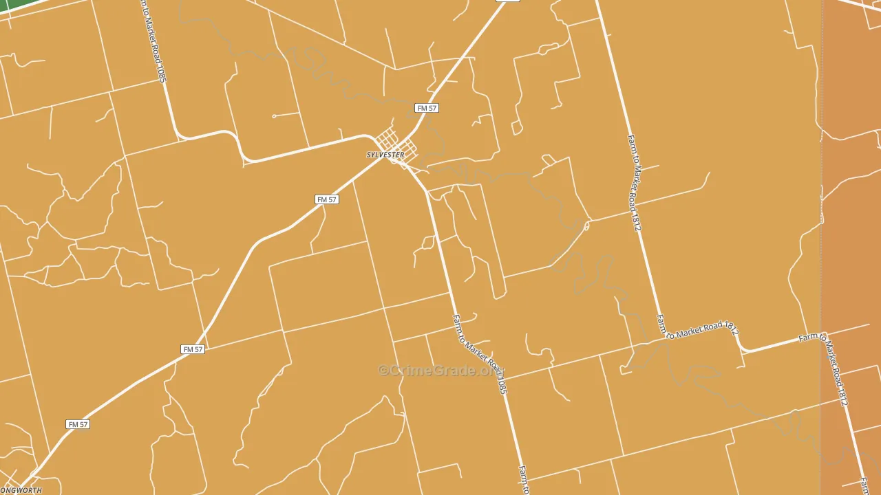 Sylvester, TX Map of Assault Rates