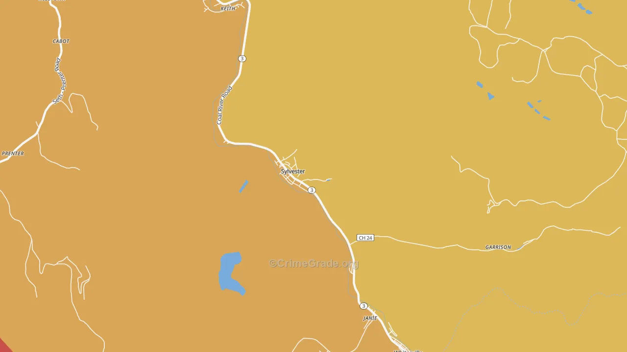Sylvester, WV Map of Assault Rates