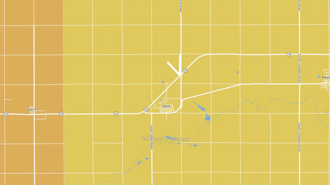 Sylvia, KS Map of Assault Rates