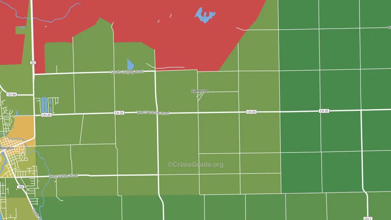 Symerton, IL Map of Assault Rates