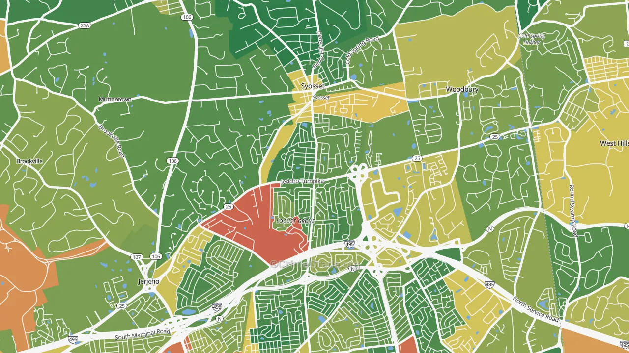 Syosset, NY Map of Assault Rates