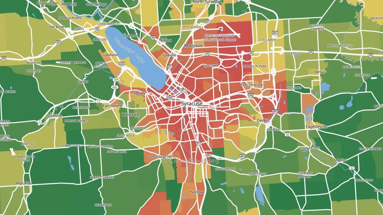 Syracuse, NY Map of Assault Rates