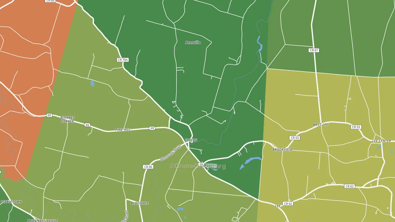 Taberg, NY Map of Assault Rates