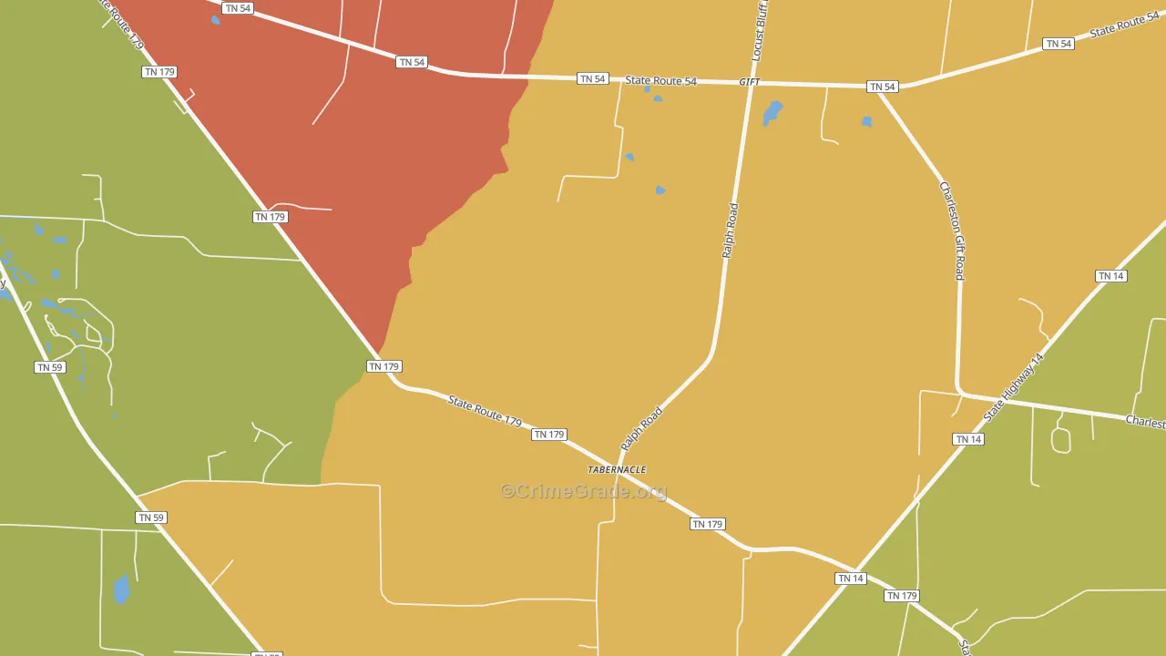 Tabernacle, TN Map of Assault Rates