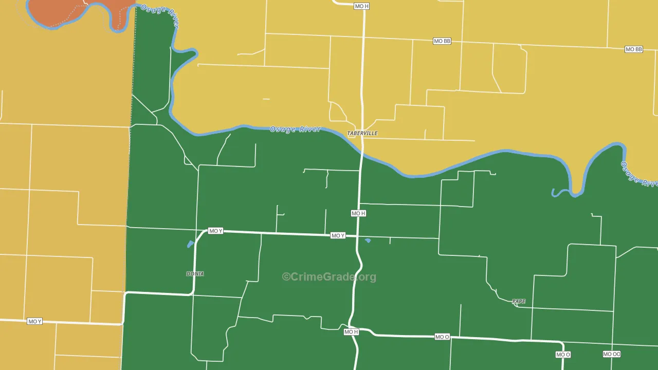 Taberville, MO Map of Assault Rates