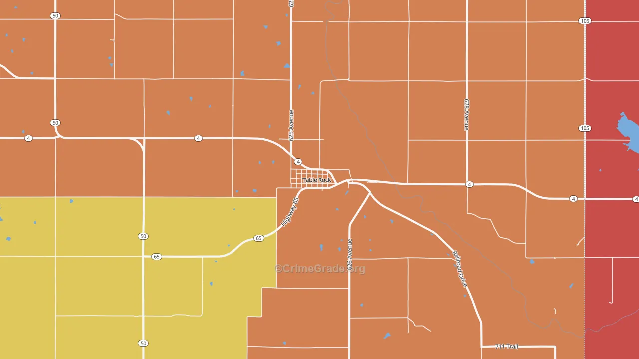 Table Rock, NE Map of Assault Rates