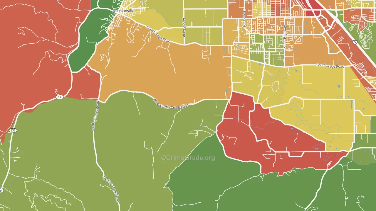 Table Rock, OR Map of Assault Rates