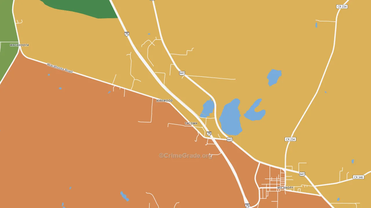 Tacoma, FL Map of Assault Rates