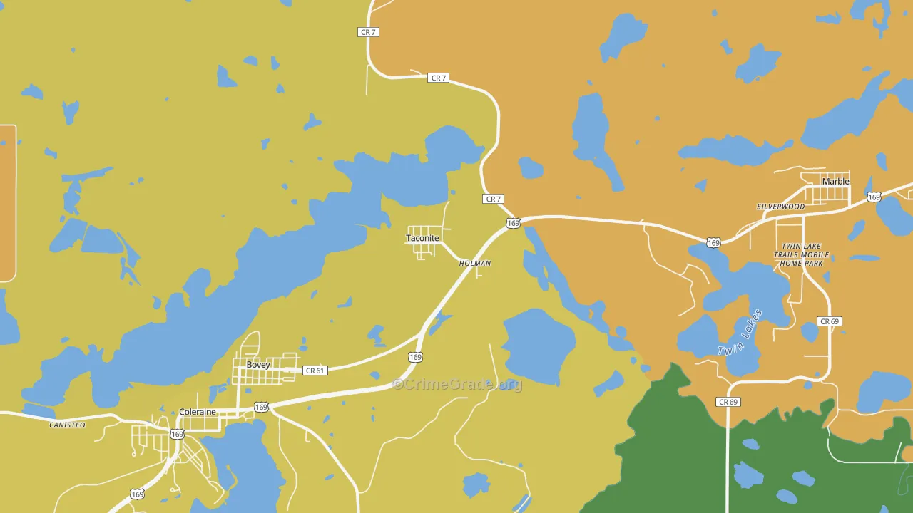 Taconite, MN Map of Assault Rates