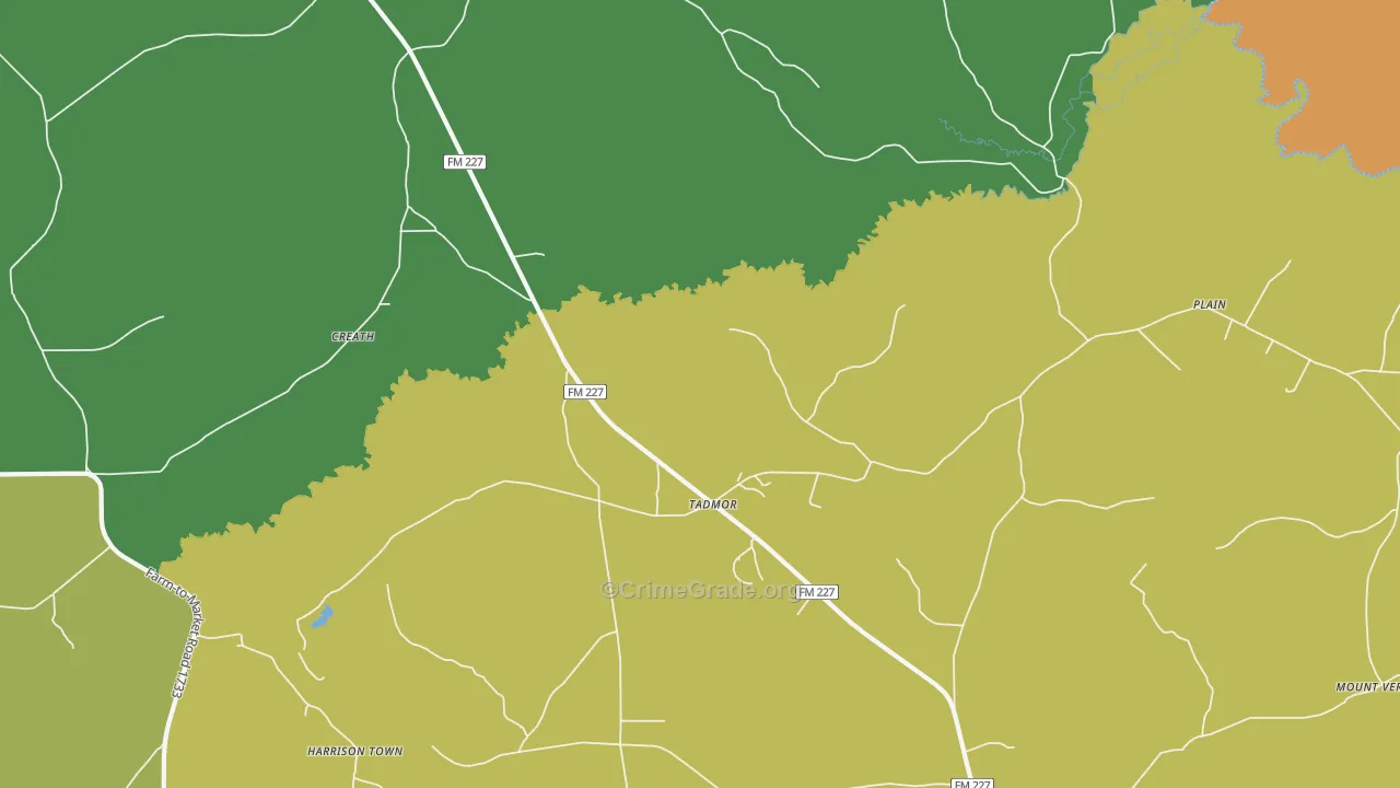 Tadmor, TX Map of Assault Rates