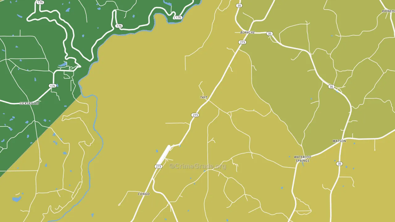 Taff, AL Map of Assault Rates