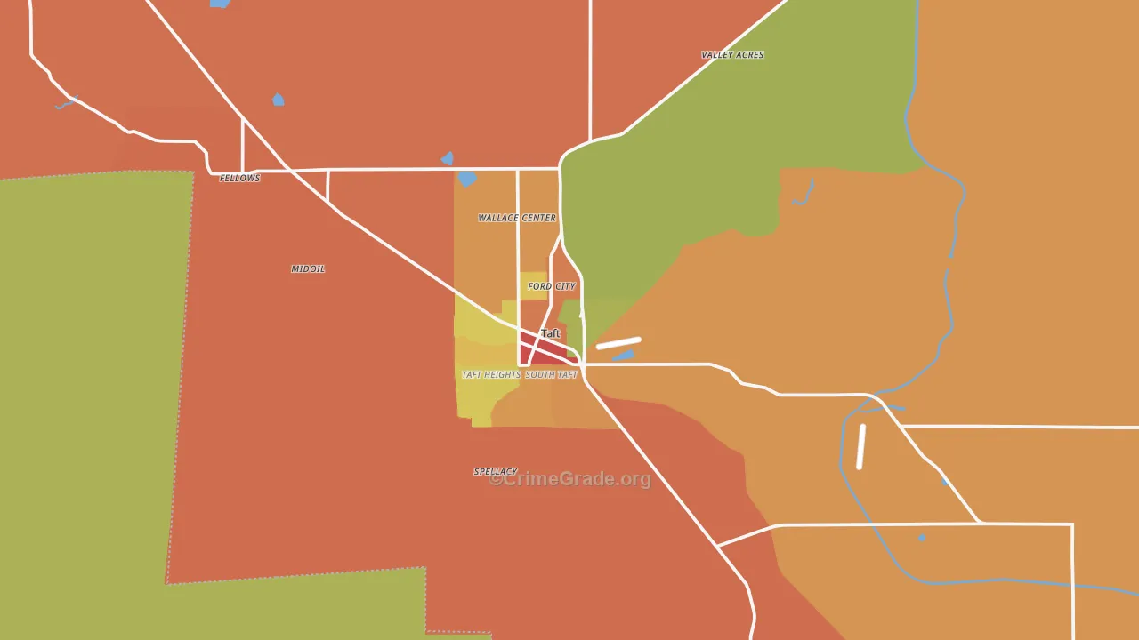 Taft, CA Map of Assault Rates