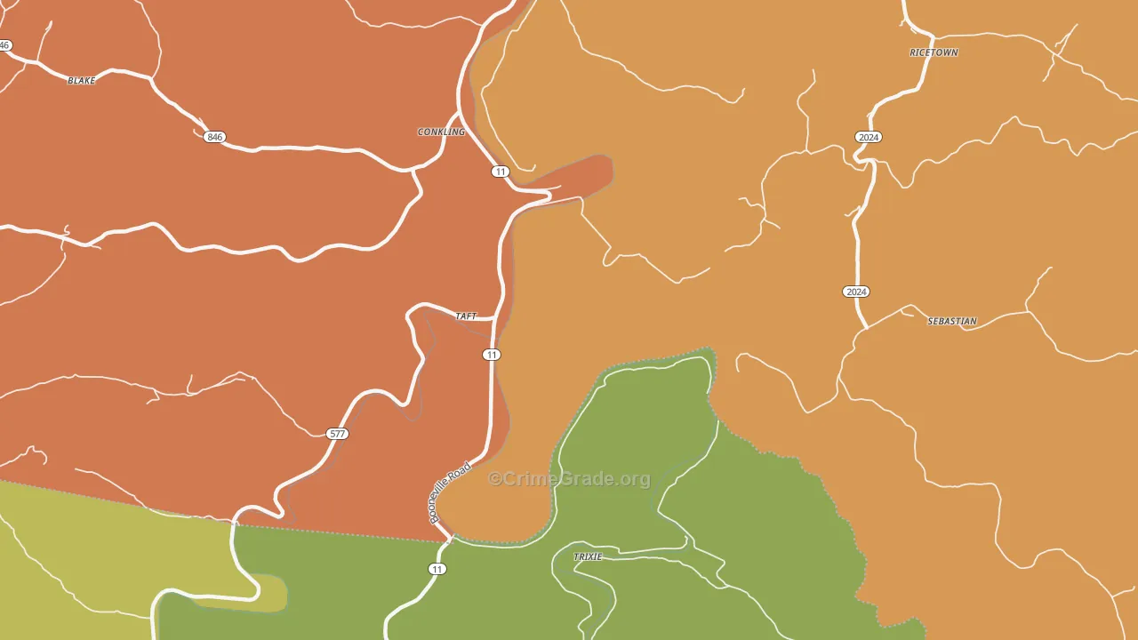 Taft, KY Map of Assault Rates