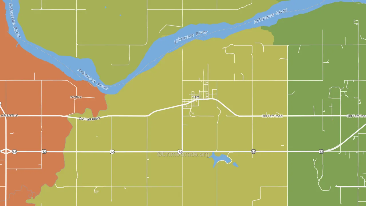 Taft, OK Map of Assault Rates