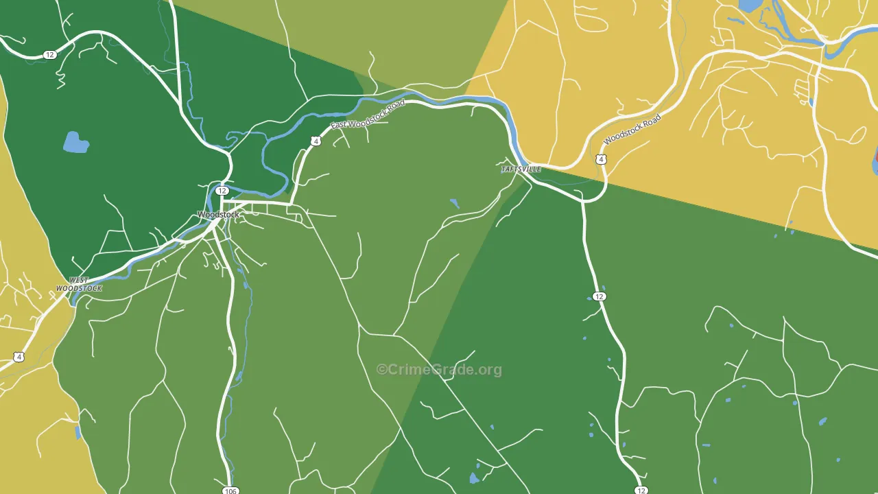 Taftsville, VT Map of Assault Rates