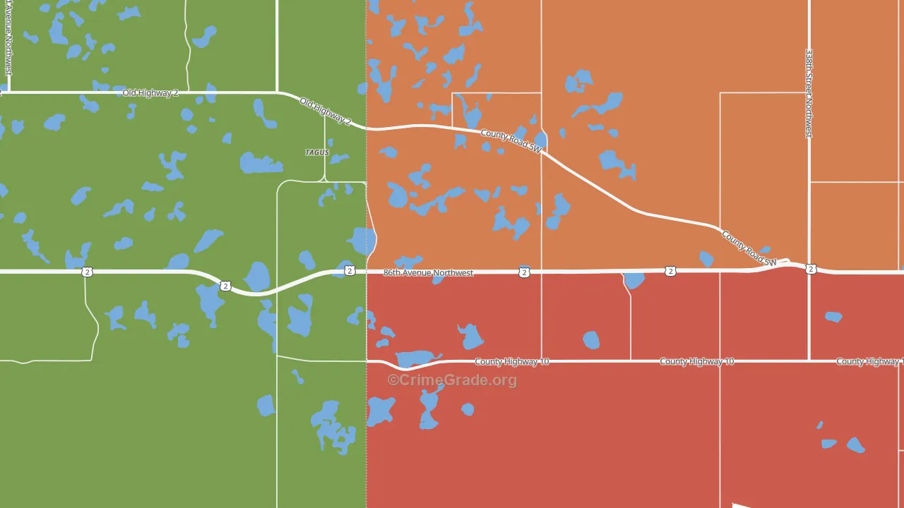 Tagus, ND Map of Assault Rates