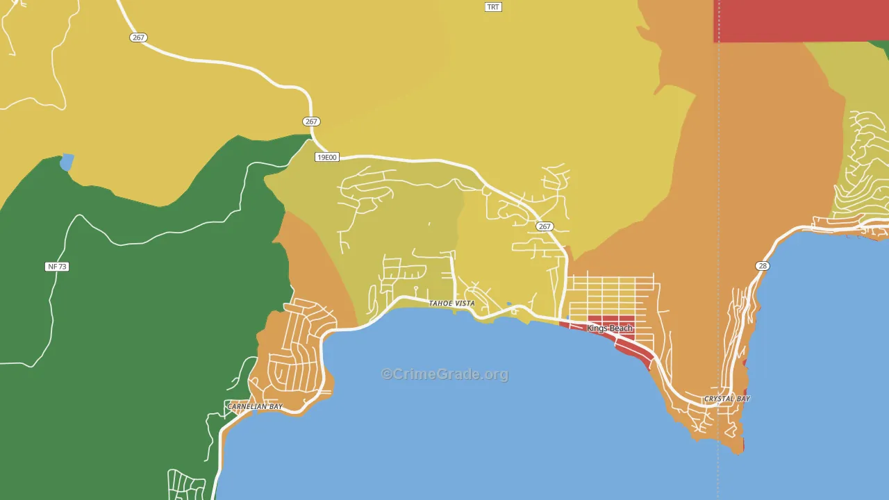 Tahoe Vista, CA Map of Assault Rates