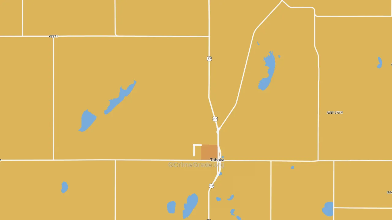 Tahoka, TX Map of Assault Rates
