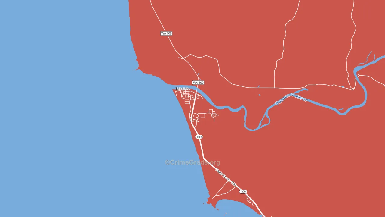 Taholah, WA Map of Assault Rates