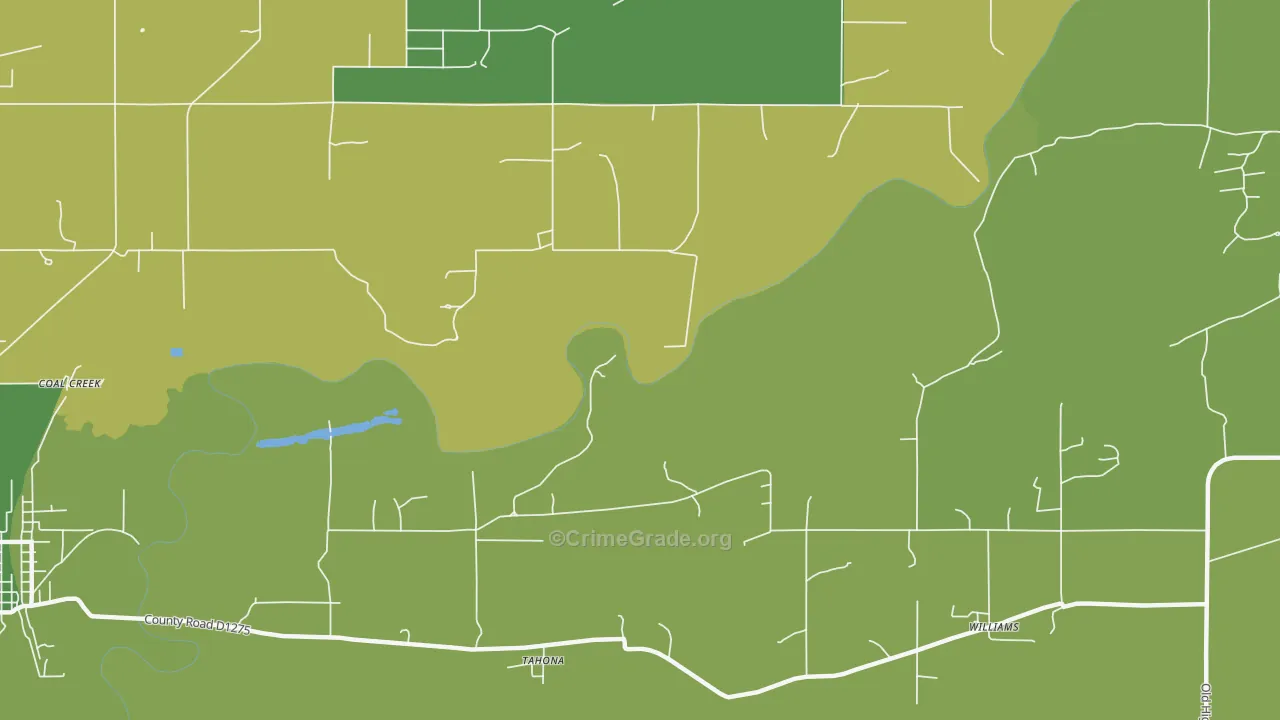 Tahona, OK Map of Assault Rates