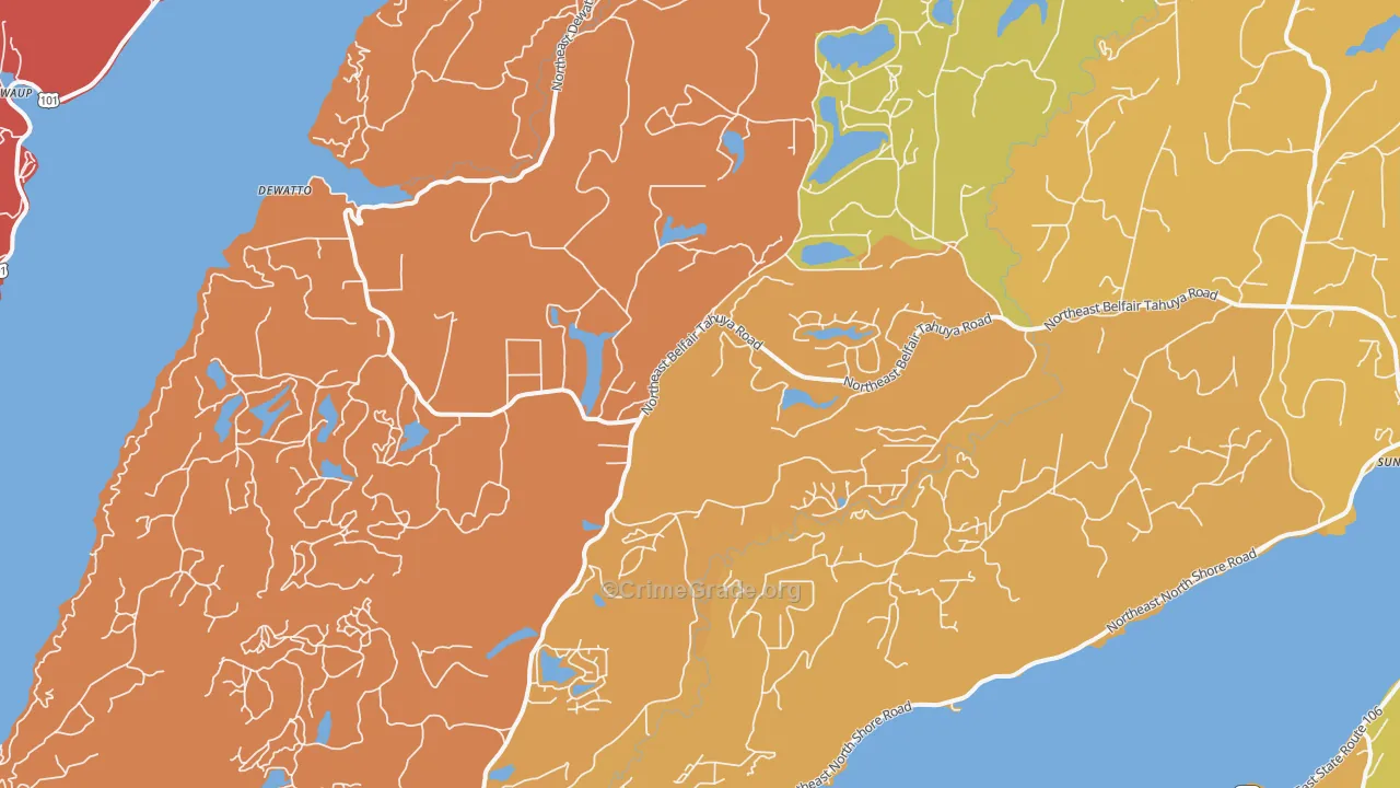 Tahuya, WA Map of Assault Rates