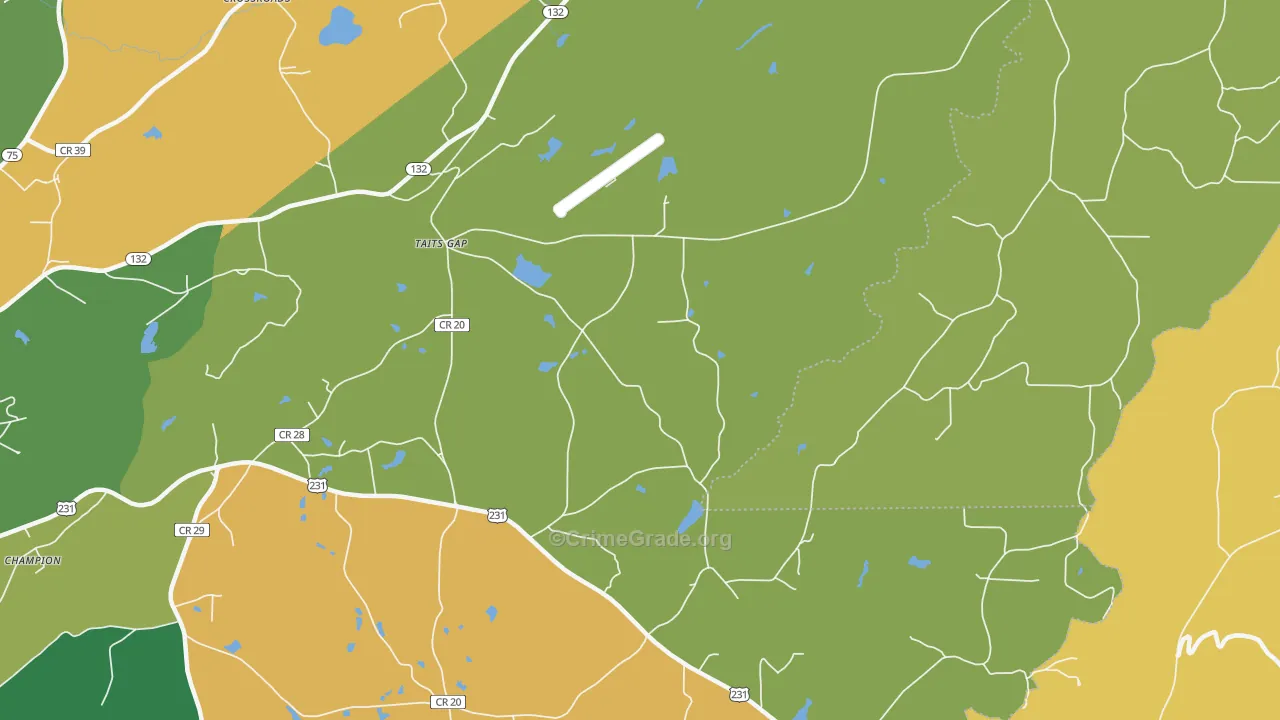 Taits Gap, AL Map of Assault Rates