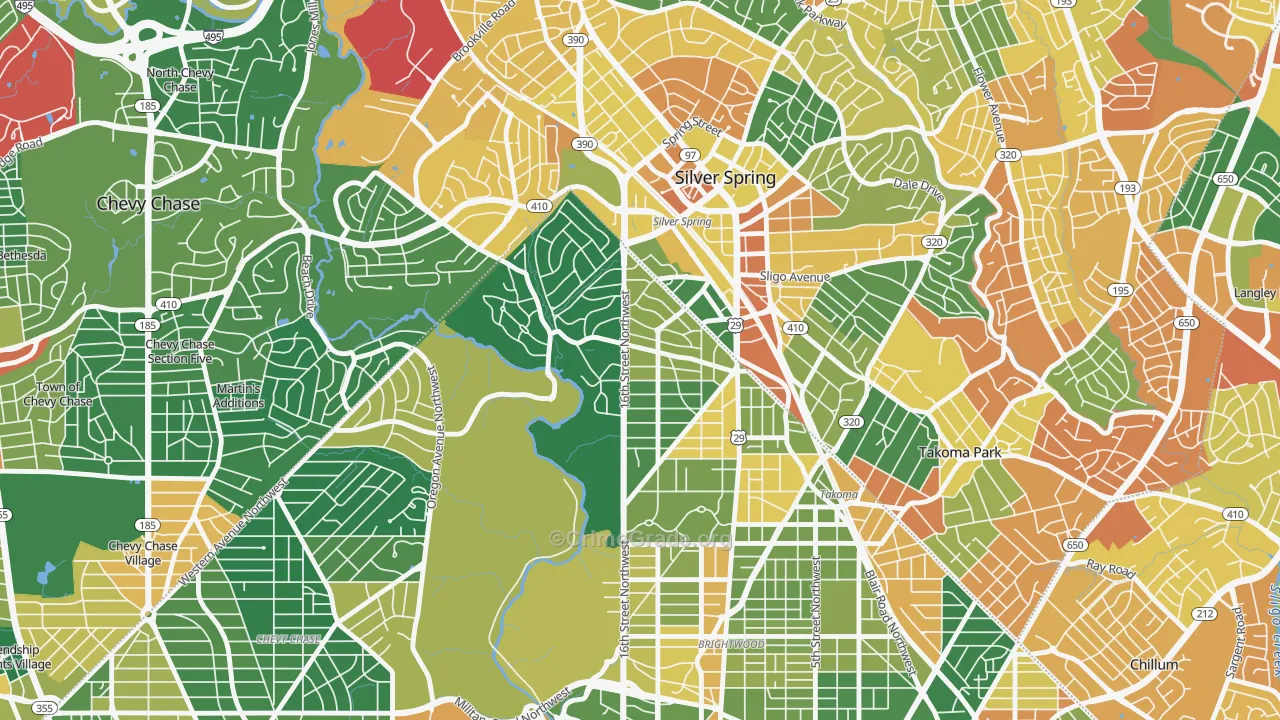Takoma Park, Washington, DC Map of Assault Rates