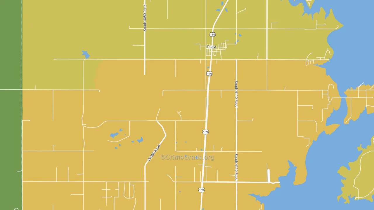 Talala, OK Map of Assault Rates