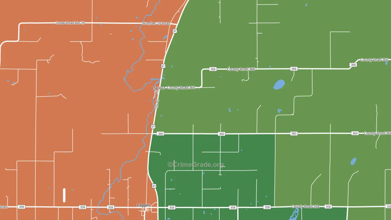 Talbot, MI Map of Assault Rates