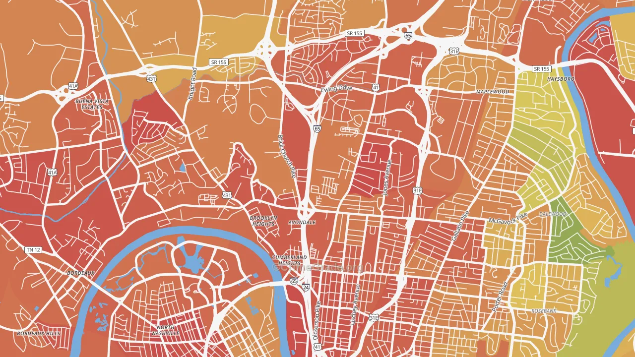 Talbot's Corner, Nashville, TN Map of Assault Rates