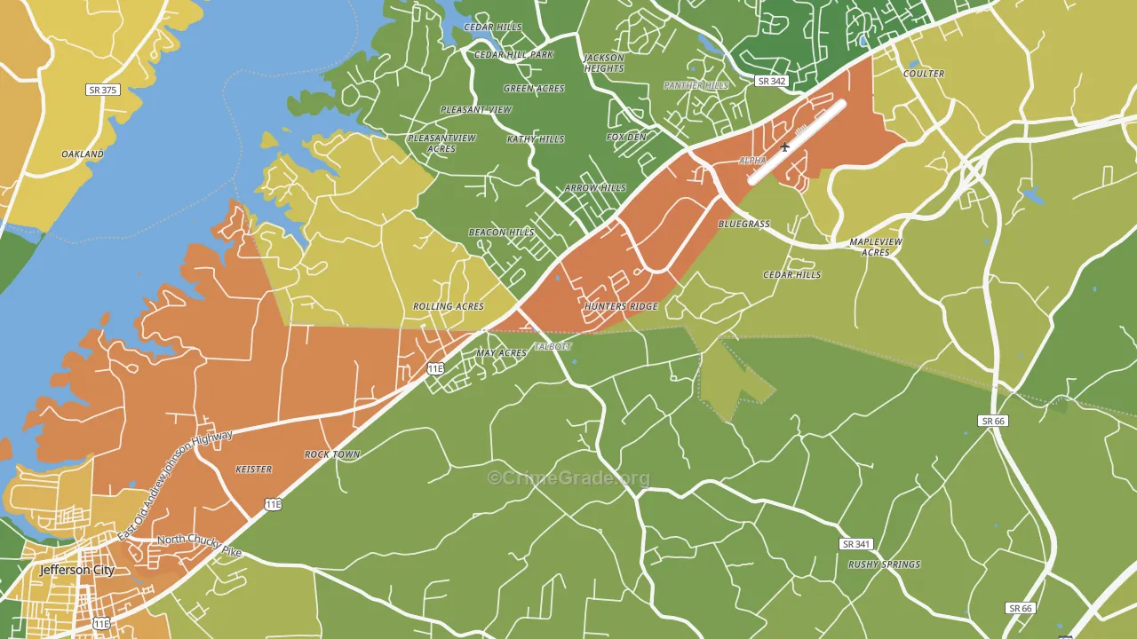 Talbott, TN Map of Assault Rates