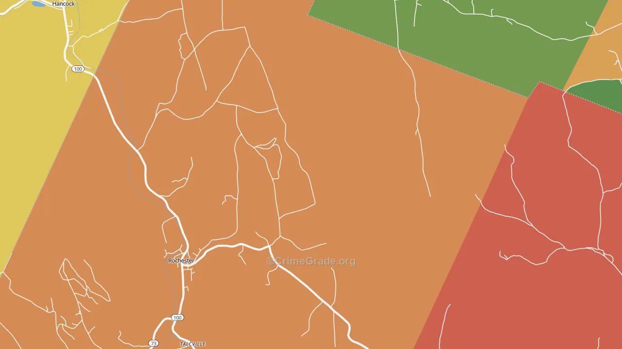Talcville, VT Map of Assault Rates