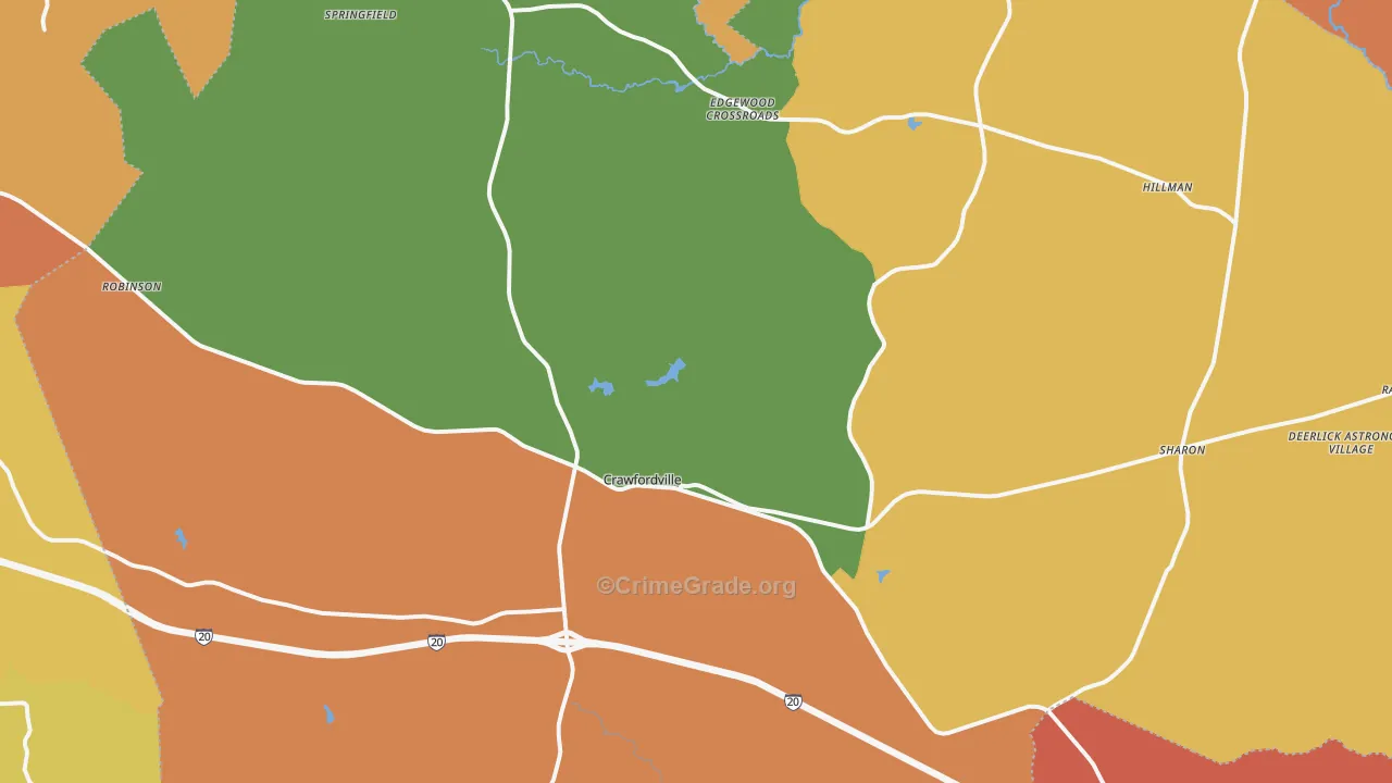 Taliaferro County, GA Map of Assault Rates