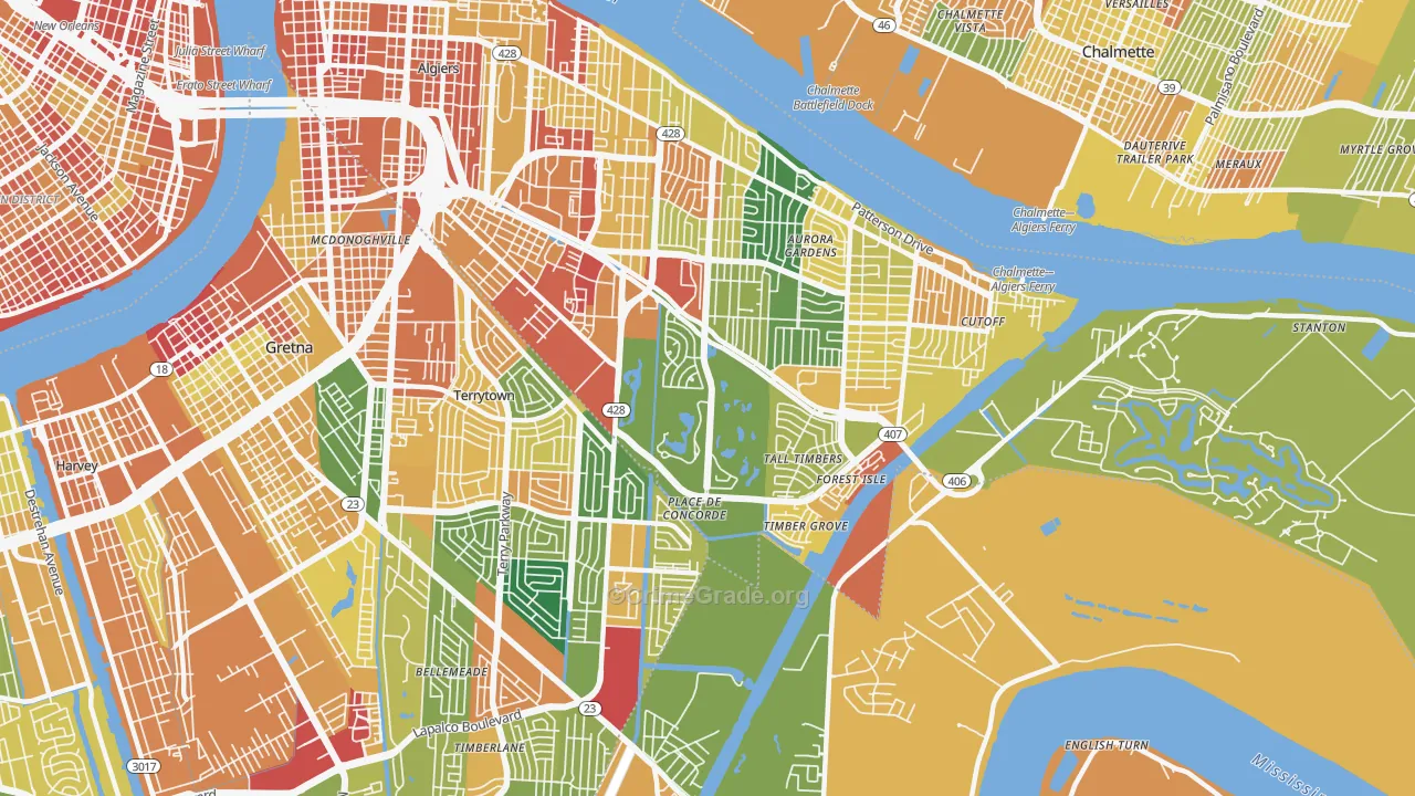 Tall Timbers, New Orleans, LA Map of Assault Rates