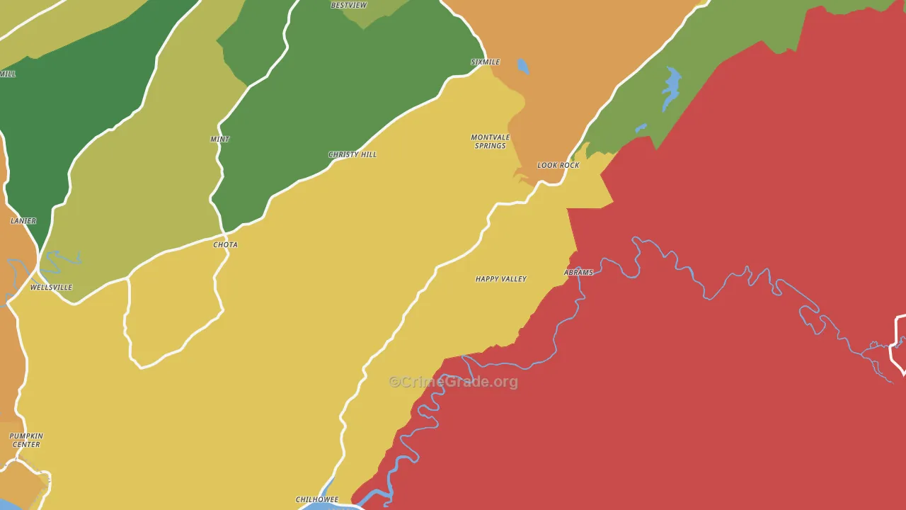 Tallassee, TN Map of Assault Rates