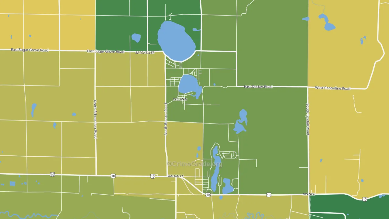 Tallman, MI Map of Assault Rates