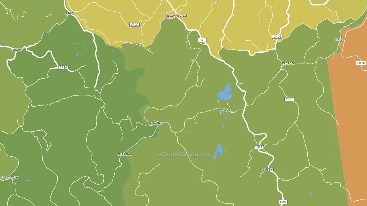 Tallmansville, WV Map of Assault Rates