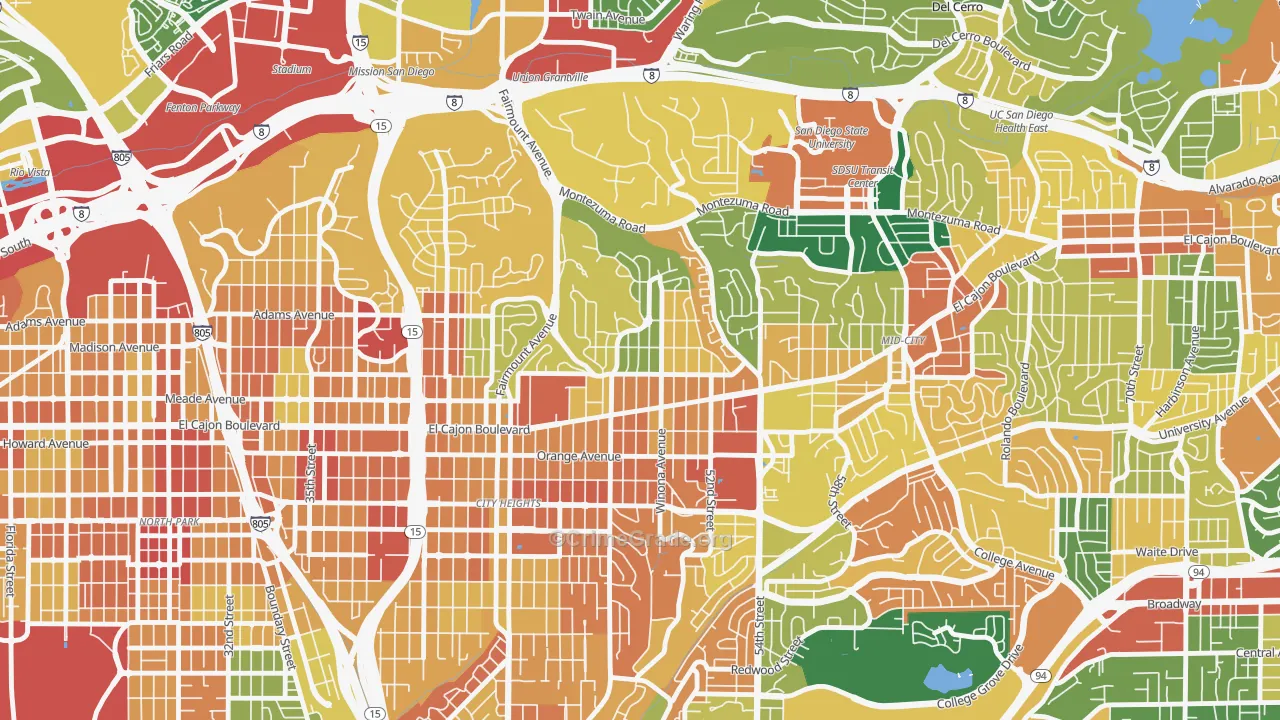 Talmadge, San Diego, CA Map of Assault Rates