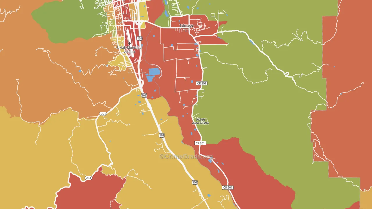 Talmage, CA Map of Assault Rates