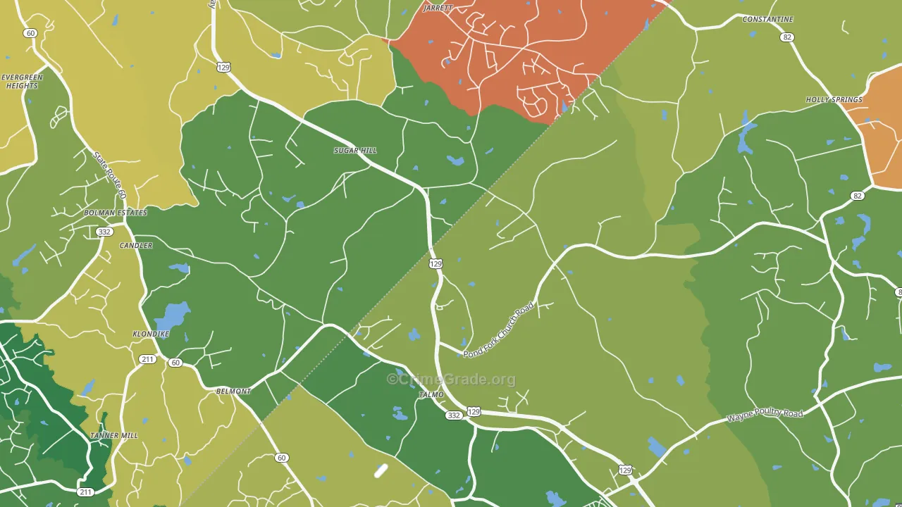 Talmo, GA Map of Assault Rates
