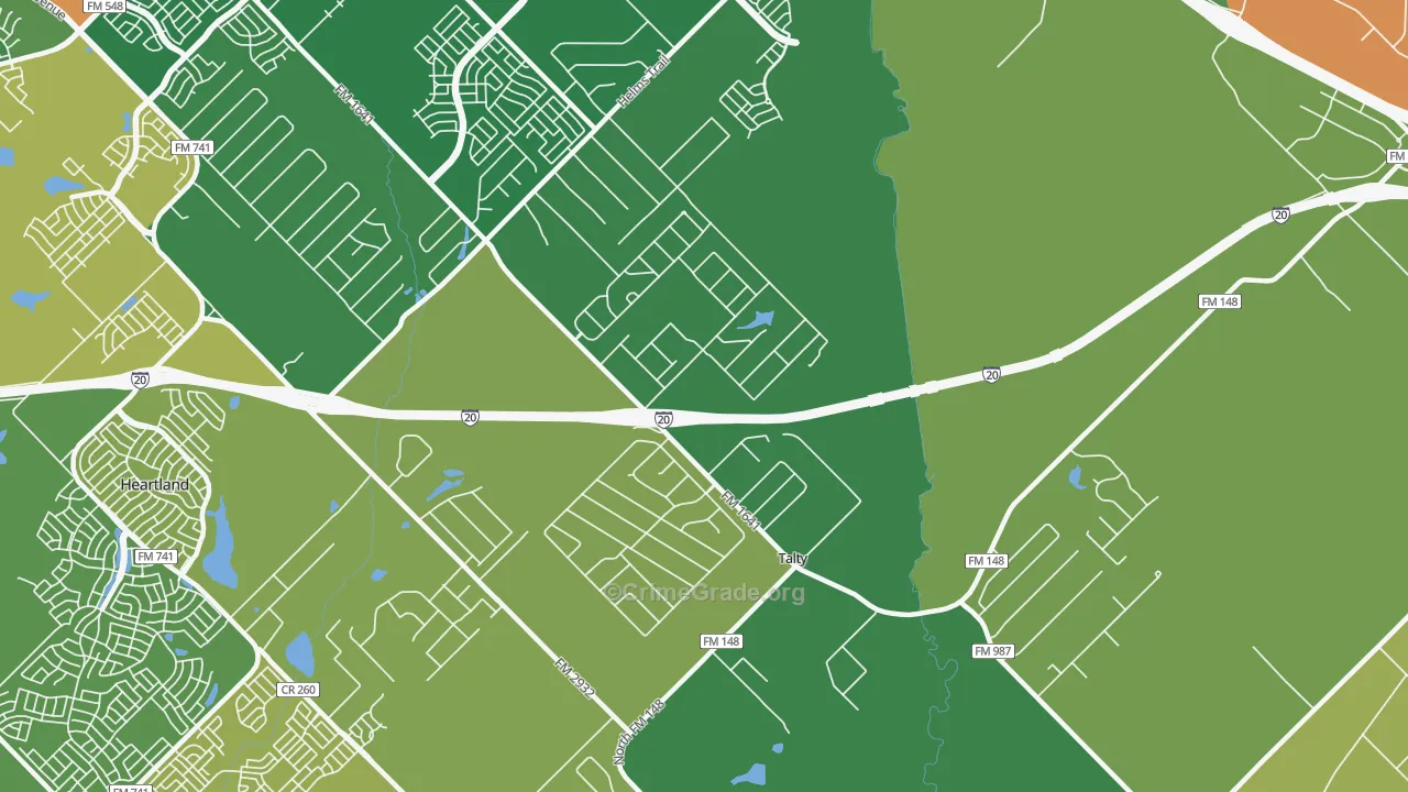 Talty, TX Map of Assault Rates