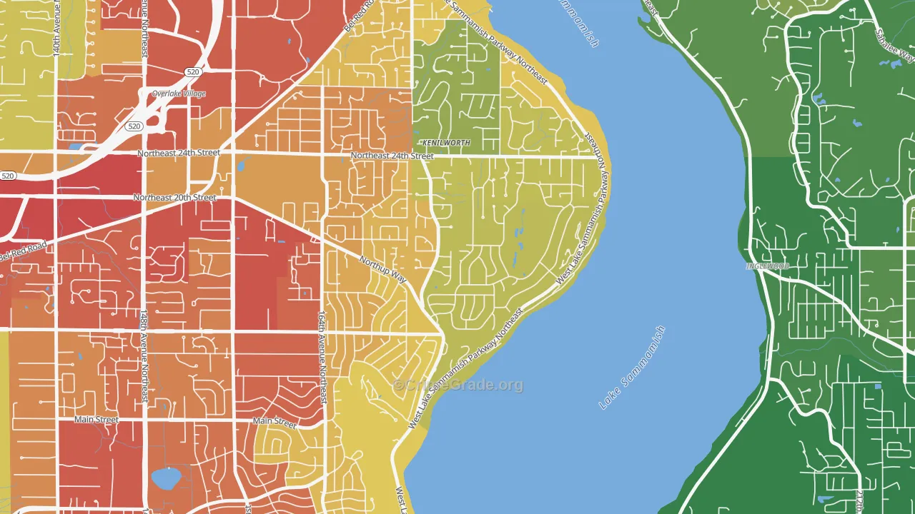 Tam O'shanter, Bellevue, WA Map of Assault Rates