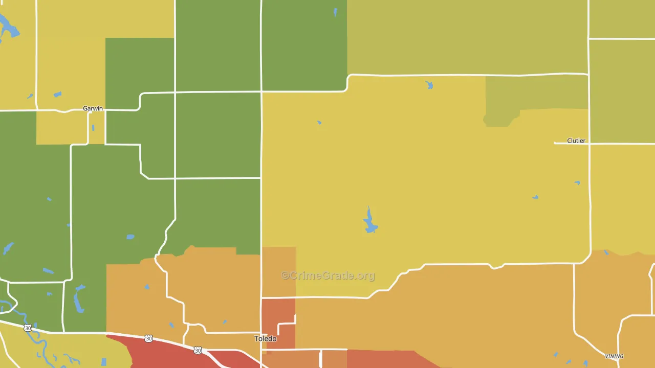 Tama County, IA Map of Assault Rates
