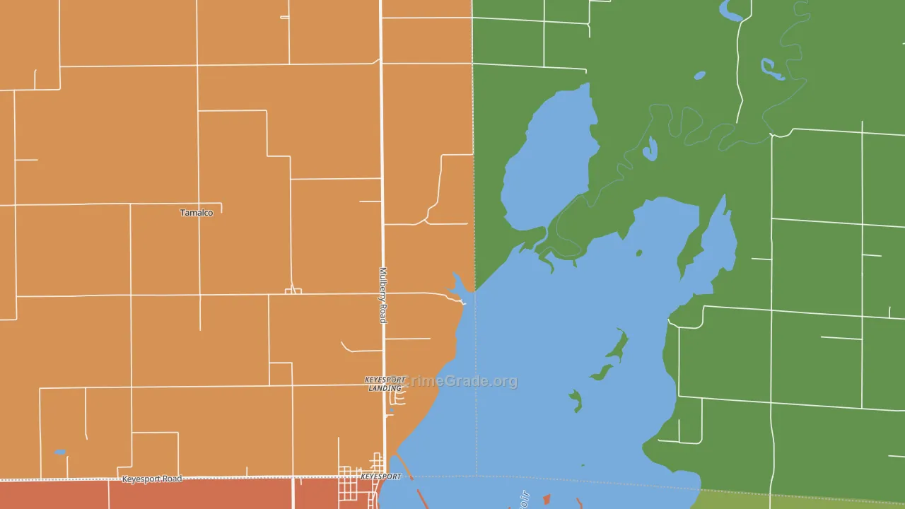 Tamalco, IL Map of Assault Rates