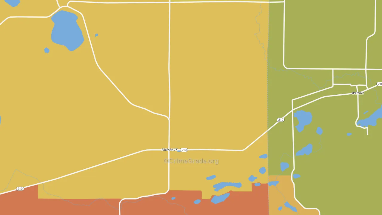 Tamarack, MN Map of Assault Rates