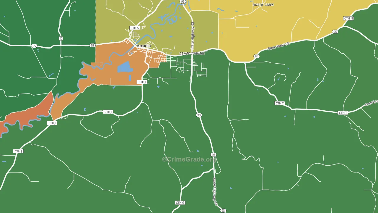 Tamarack, WI Map of Assault Rates