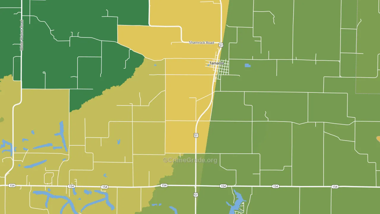 Tamaroa, IL Map of Assault Rates