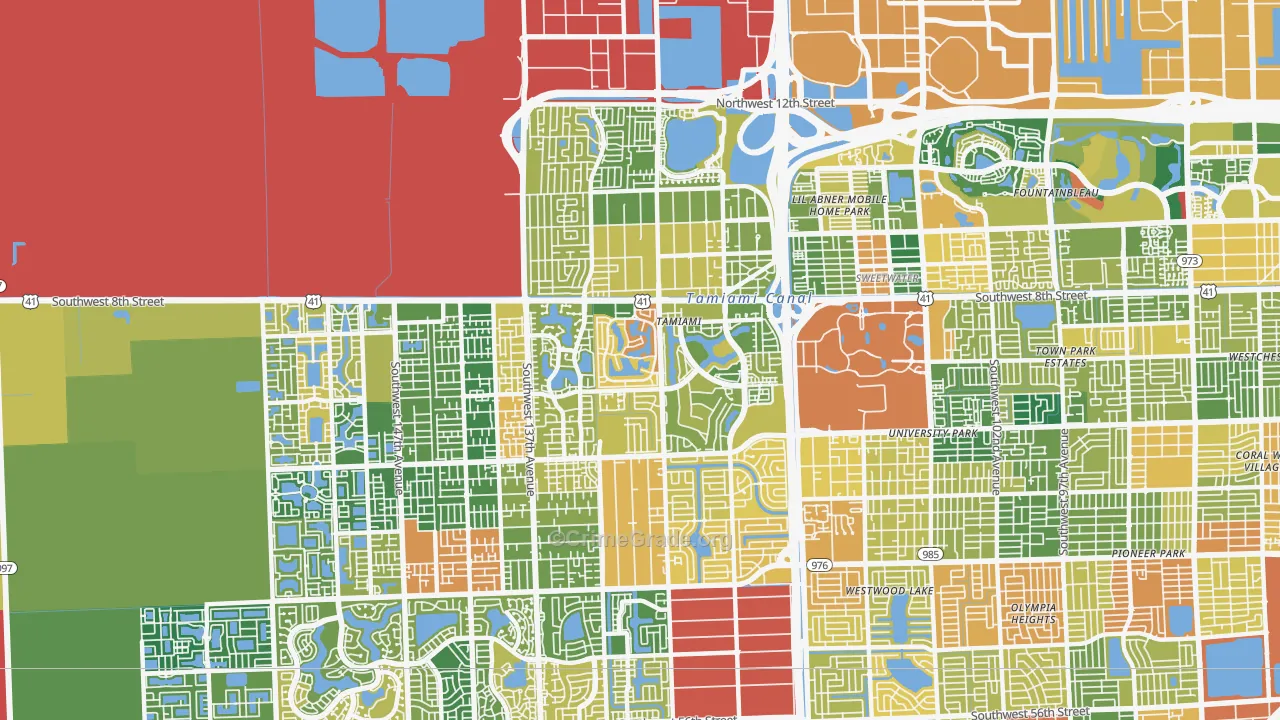 Tamiami, FL Map of Assault Rates